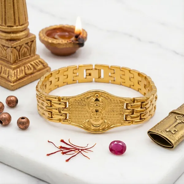 Premium_Hanuman_Gold_Bracelet_For_Men_8_Inch__Bracelet__gold_Stainless_steel