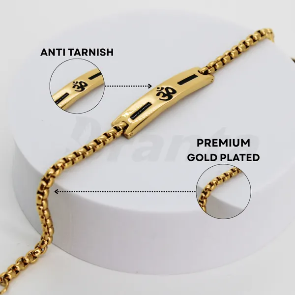 Premium_Om_Gold_Bracelet_For_Men_With_Black_Line_Design_8_Inch__Bracelet__gold_Stainless_steel