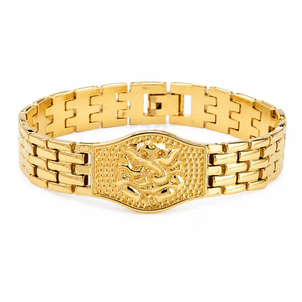 Premium_Ganesh_Gold_Bracelet_For_Men_8_Inch__Bracelet__gold_Stainless_steel