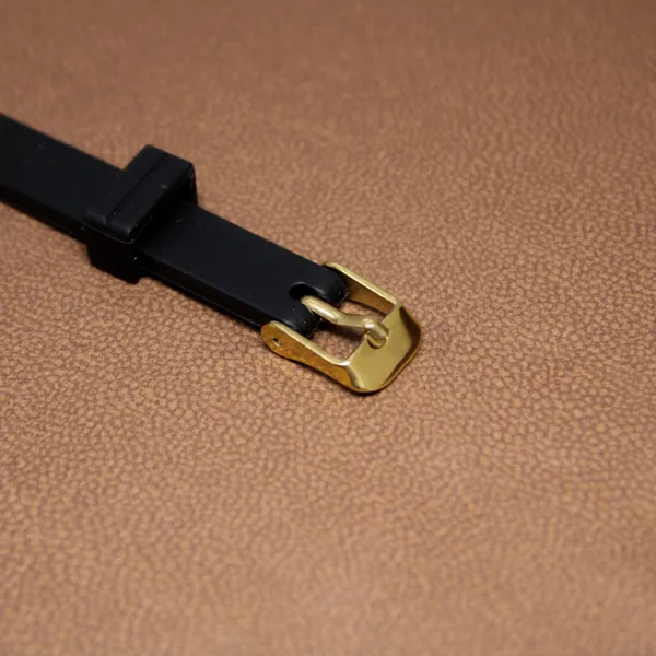 Om_Silicon_Belt_Men_S_Gold_Bracelet__Bracelet__black_gold_Stainless_steel