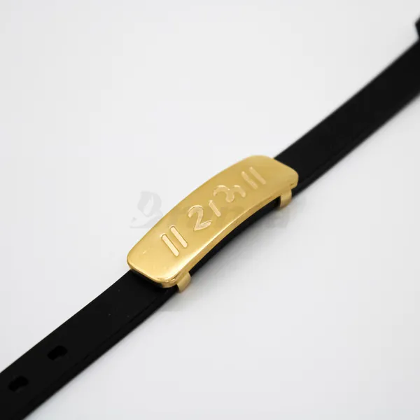 Ram_Shiny_Silicon_Belt_Men_S_Gold_Bracelet__Bracelet__gold_black_Stainless_steel