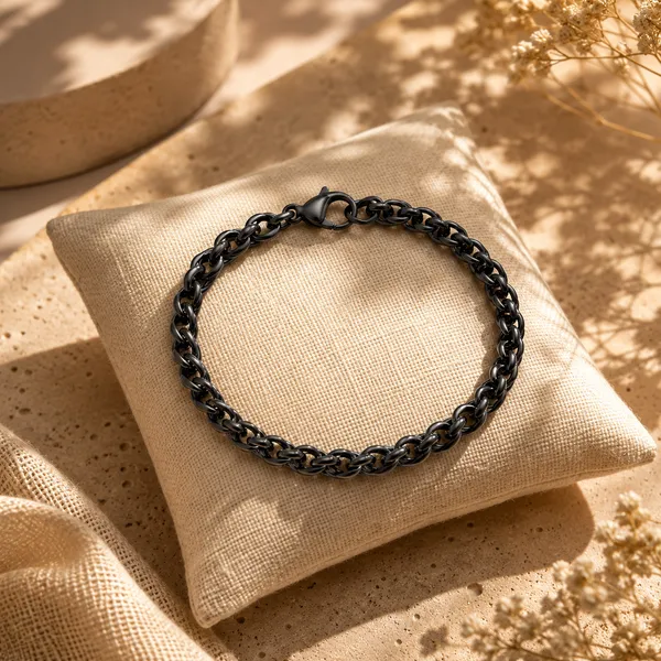 Black_Round_Wheat_Stainless_Steel_Bracelet_For_Men_8_5_Inch__Bracelet__black_Stainless_steel
