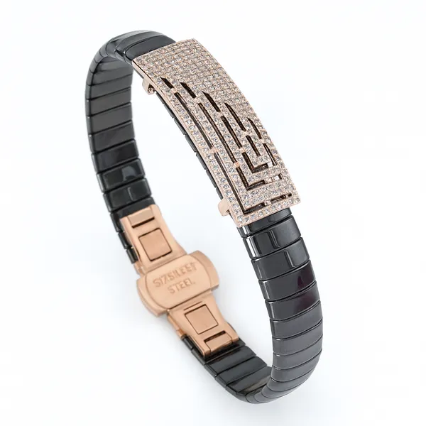 Mazeluxe_Spark_Ceramic_Stainless_Steel_For_Men__Bracelet__black_Stainless_steel