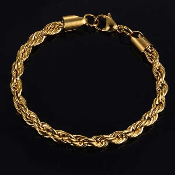 Gold_Plated_Rope_Chain_Bracelet_Combo_For_Men__Bracelet__gold_Stainless_steel