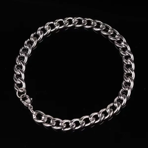 Silver_Stainless_Steel_Curb_Chain_Bracelet_Combo_For_Men__Bracelet__silver_Stainless_steel