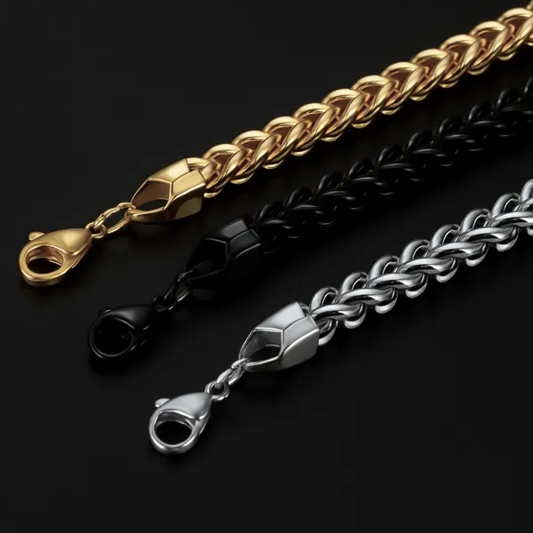 Chunky_Link_Bracelet_Combo_For_Men_Gold_Silver_Black_Fenyra__Bracelet__gold_silver_Stainless_steel