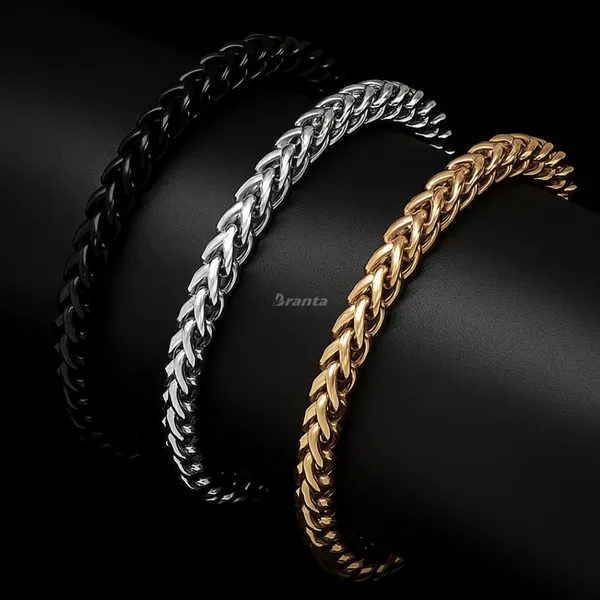Chunky_Link_Bracelet_Combo_For_Men_Gold_Silver_Black_Fenyra__Bracelet__gold_silver_Stainless_steel