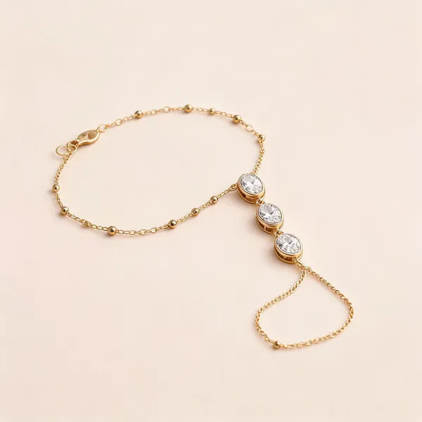 Gold_Stainless_Steel_Multi-Chain_Hand_Bracelet_For_Women
