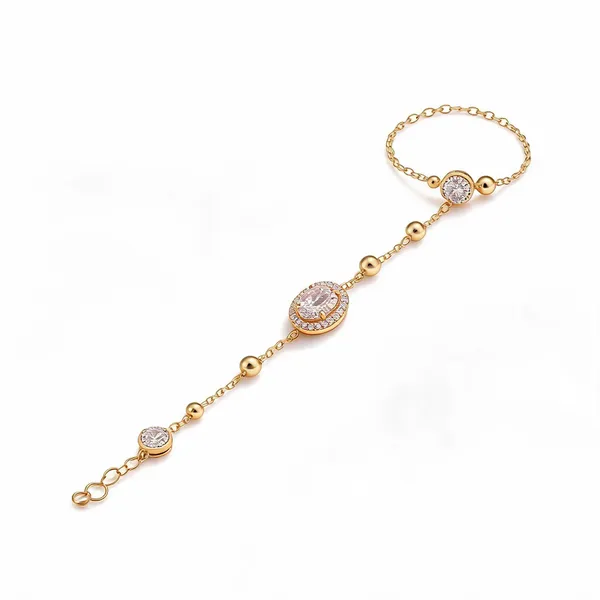Gold_Stainless_Steel_Diamond_Hand_Chain_Bracelet_For_Women