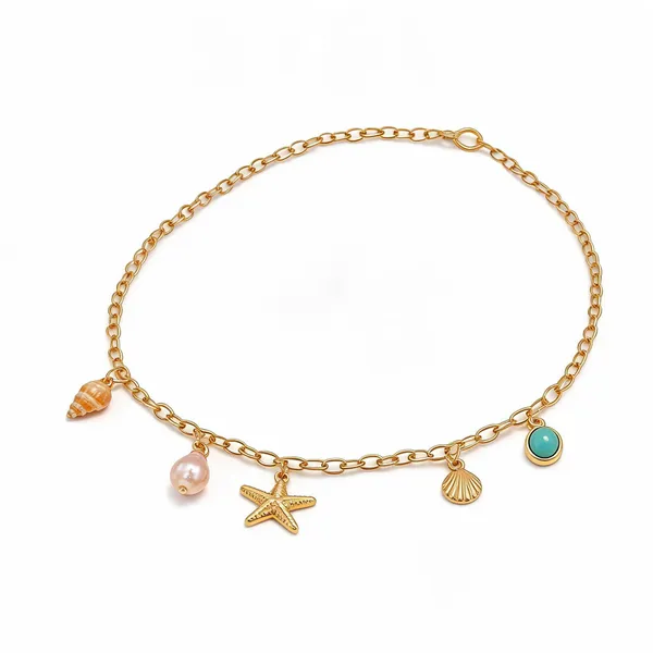 Gold_Stainless_Steel_Scattered_Sea_Charm_Necklace_For_Women
