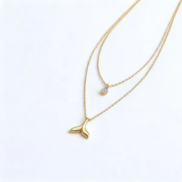 Gold_Stainless_Steel_Double-Layer_Single_Stone_Pendant_For_Women