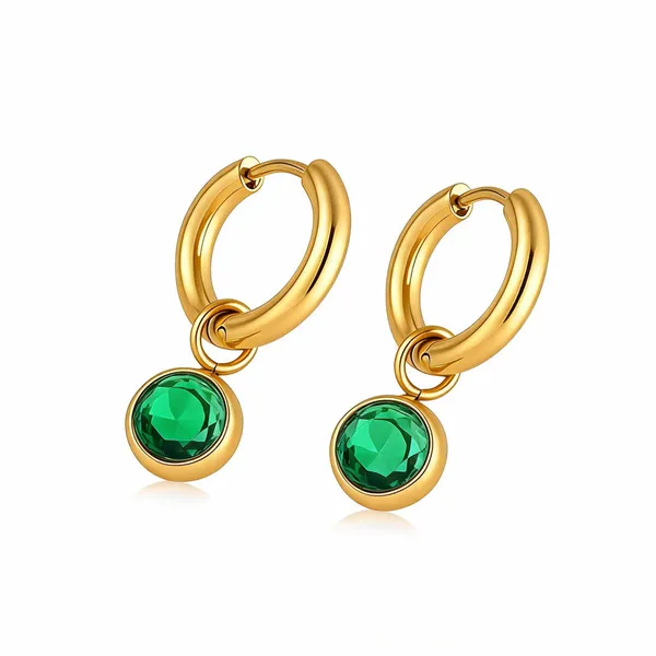 Green_Gold_Stainless_Steel_Cubic_Zirconia_Huggie_Hoop_Earrings_For_Women
