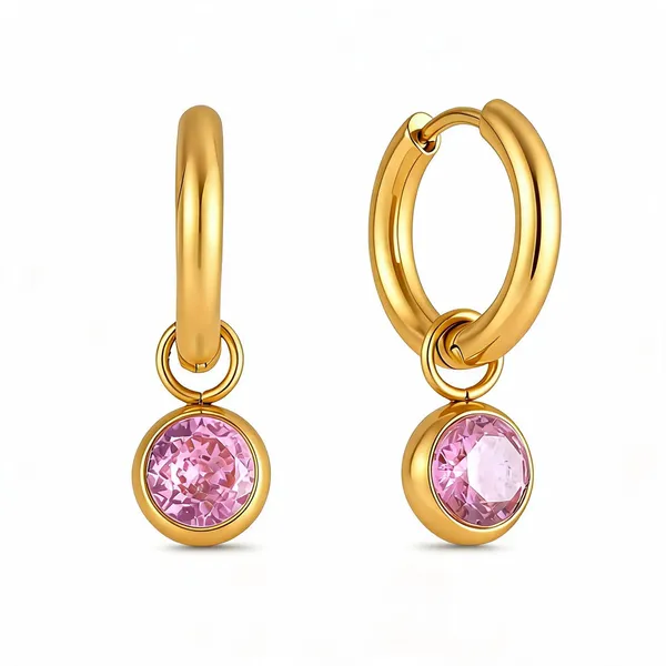 Pink_Gold_Stainless_Steel_Cubic_Zirconia_Huggie_Hoop_Earrings_For_Women