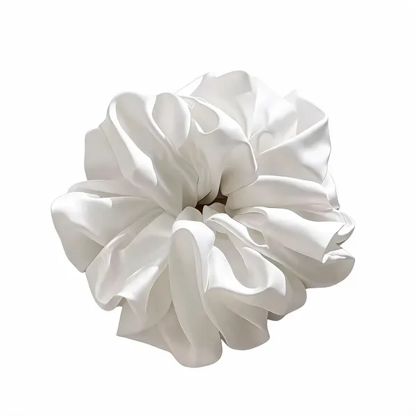 White_Silk_Jumbo_Oversized_Scrunchie_For_Women