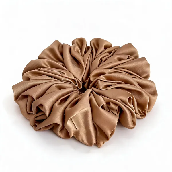 Brown_Silk_Oversized_Scrunchie_For_Women