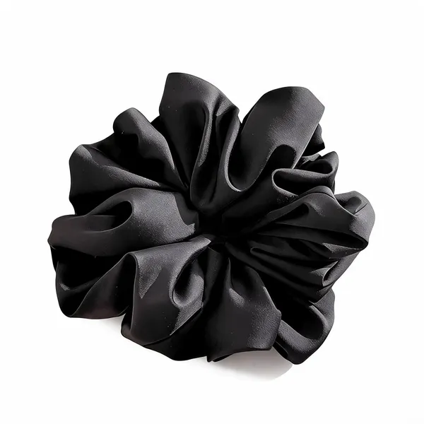 Black_Silk_Oversized_Scrunchie_For_Women