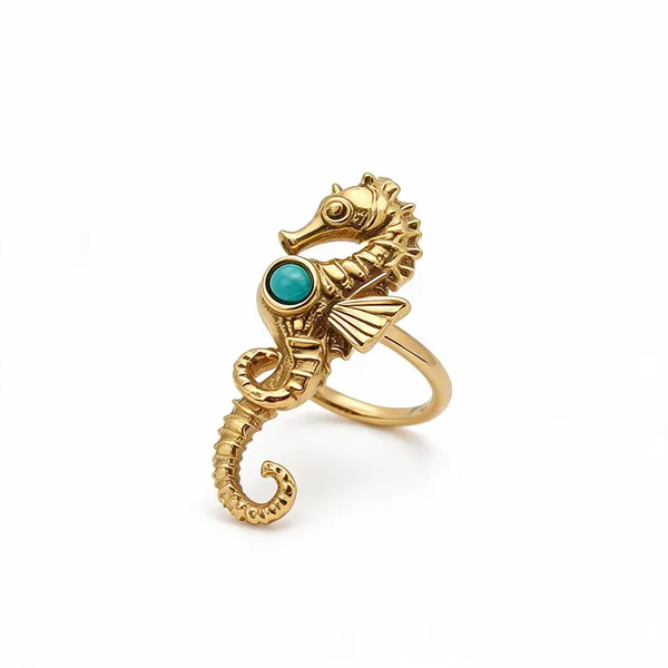 Gold_Stainless_Steel_Seahorse_Motif_Statement_Ring_For_Women