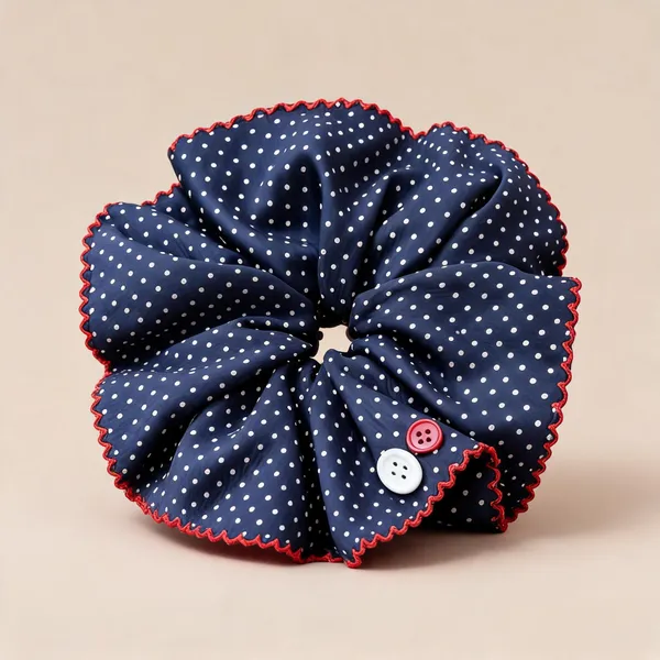 Blue_Silk_Polka_Dot_Oversized_Scrunchie_For_Women