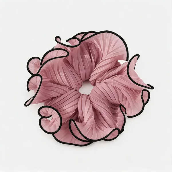 Pink_Mesh_Pleated_Jumbo_Scrunchie_For_Women