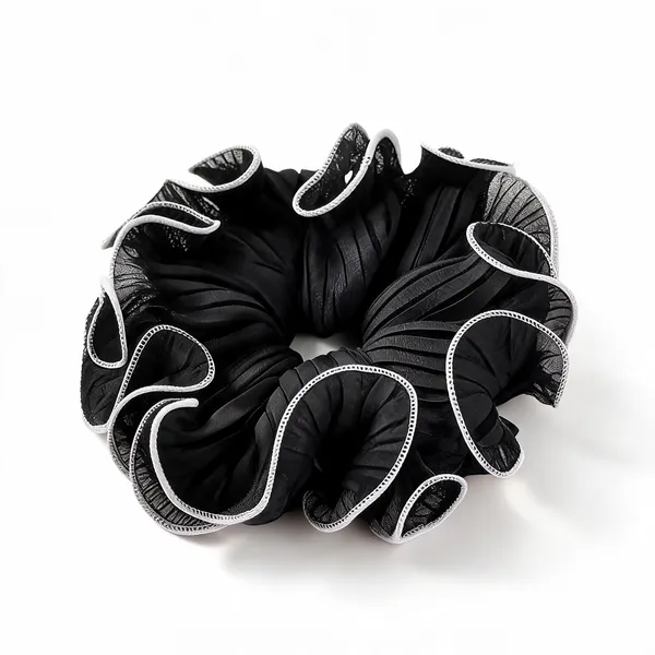 Black_Mesh_Pleated_Jumbo_Scrunchie_For_Women