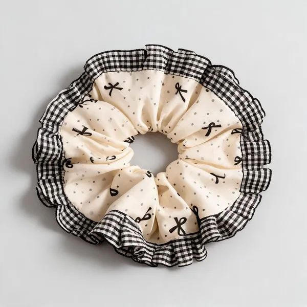 Black_Silk_Bow_Lace_Scrunchie_For_Women