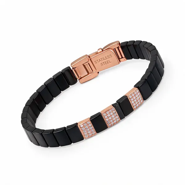 Gold_Black_Ceramic_Stainless_Steel_Bracelet_For_Men