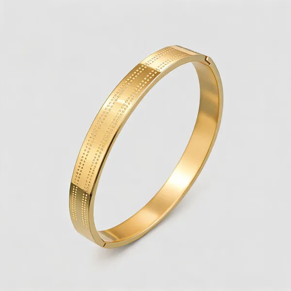 Gold_Stainless_Steel_Dotted_Line_Bracelet_For_Men