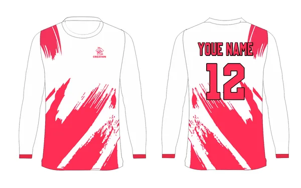 White_Red_Full_Sleeve_Sports_Jersey_For_Unisex