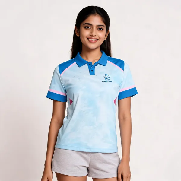 Light_Blue_Contrast_Trim_Sports_Polo_T-Shirt_For_Unisex