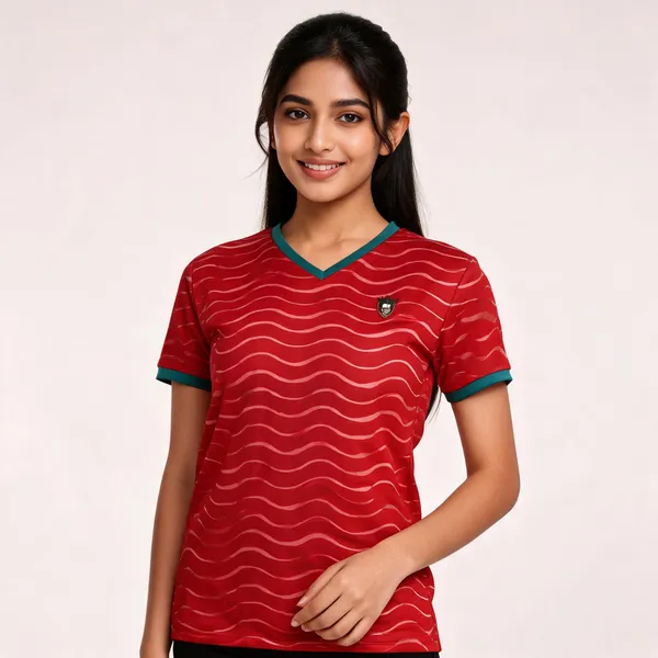 Red_Wave_Print_V-Neck_Football_Jersey_For_Unisex