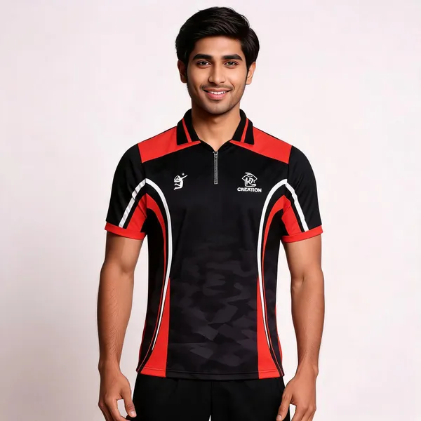 Black_Red_Sports_Polo_T-Shirt_For_Unisex