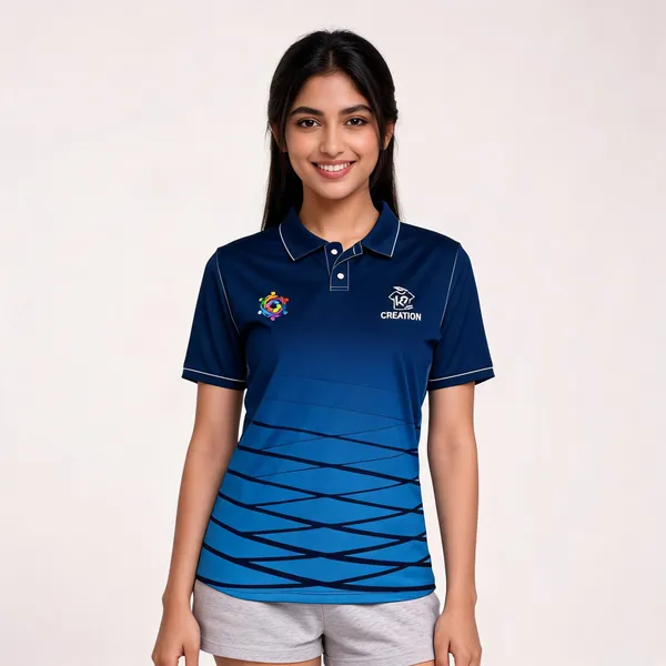 Navy_Geometric_Stripe_Sports_Polo_T-Shirt_For_Unisex