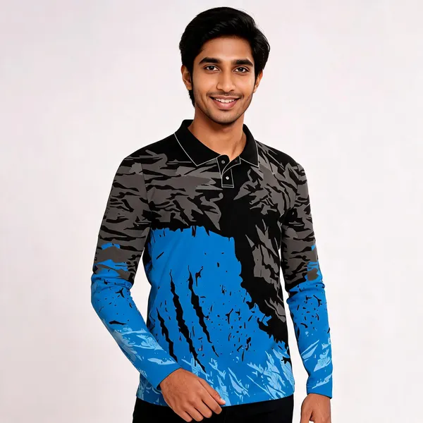 Black_Blue_Camo_Print_Regular_Fit_Polo_T-Shirt_For_Unisex