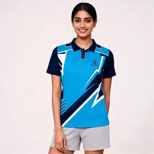 Blue_Geometric_Panel_Sports_Polo_T-Shirt_For_Unisex