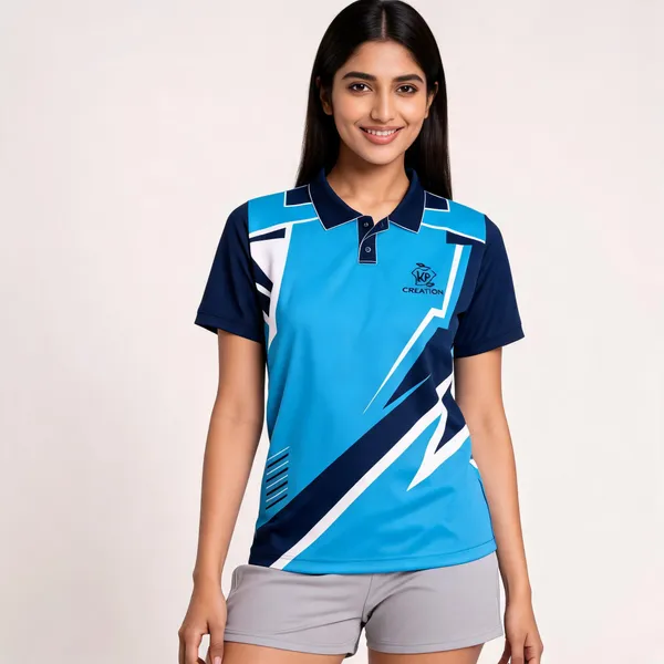 Blue_Geometric_Panel_Sports_Polo_T-Shirt_For_Unisex