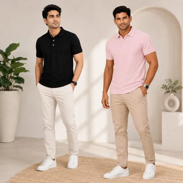 Pink_And_Black_Poly-Cotton_Regular_Fit_Polo_T-Shirt_For_Men_(Pack_of_2)