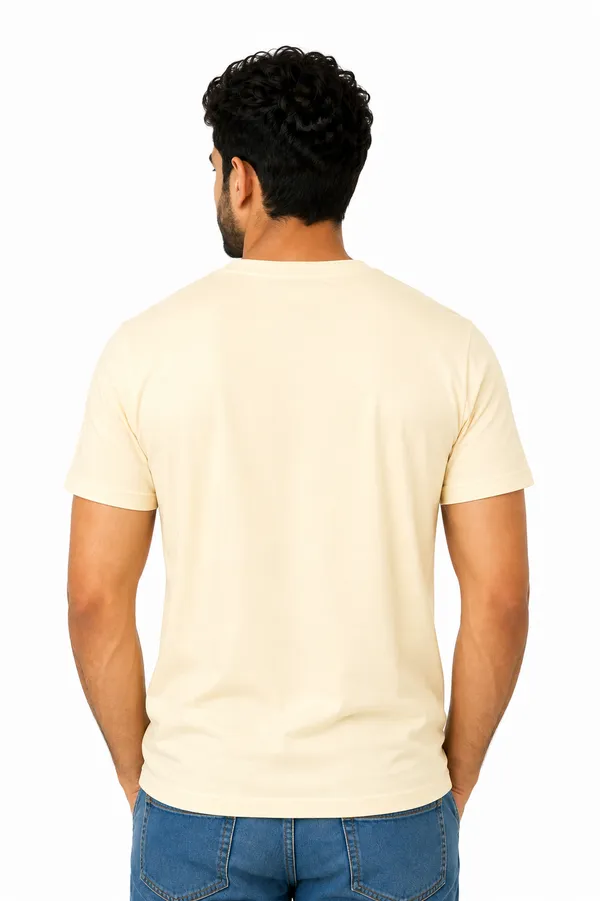Butter_Yellow_Cotton_Regular_Fit_Crew_Neck_T-Shirt_For_Men