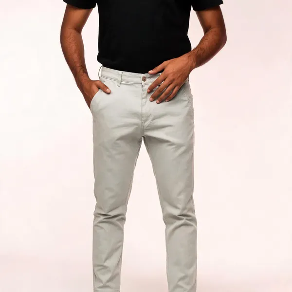 Light_Grey_Poly-Cotton_Slim_Fit_Trousers_For_Men