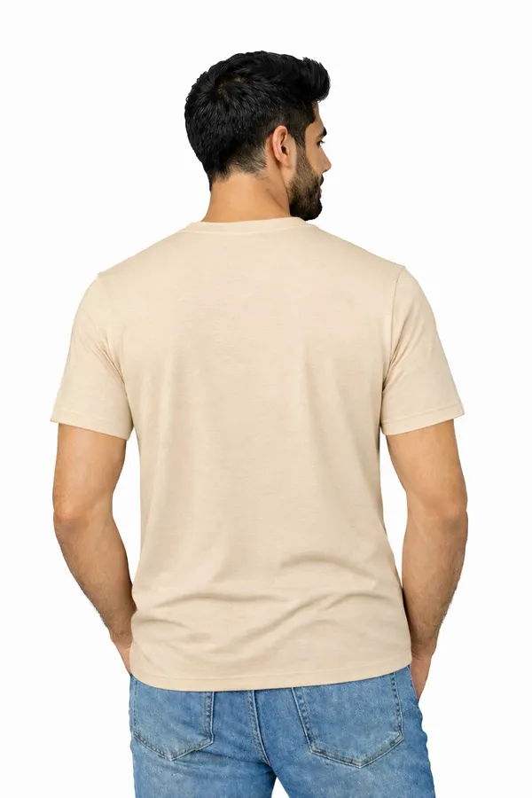 Beige_Cotton_Regular_Fit_Crew_Neck_T-Shirt_For_Men