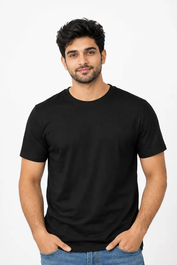 Black_Cotton_Regular_Fit_Crew_Neck_T-Shirt_For_Men