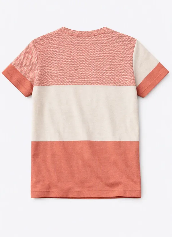 Coral_Cream_Poly-Cotton_Colour_Block_T-Shirt_For_Men