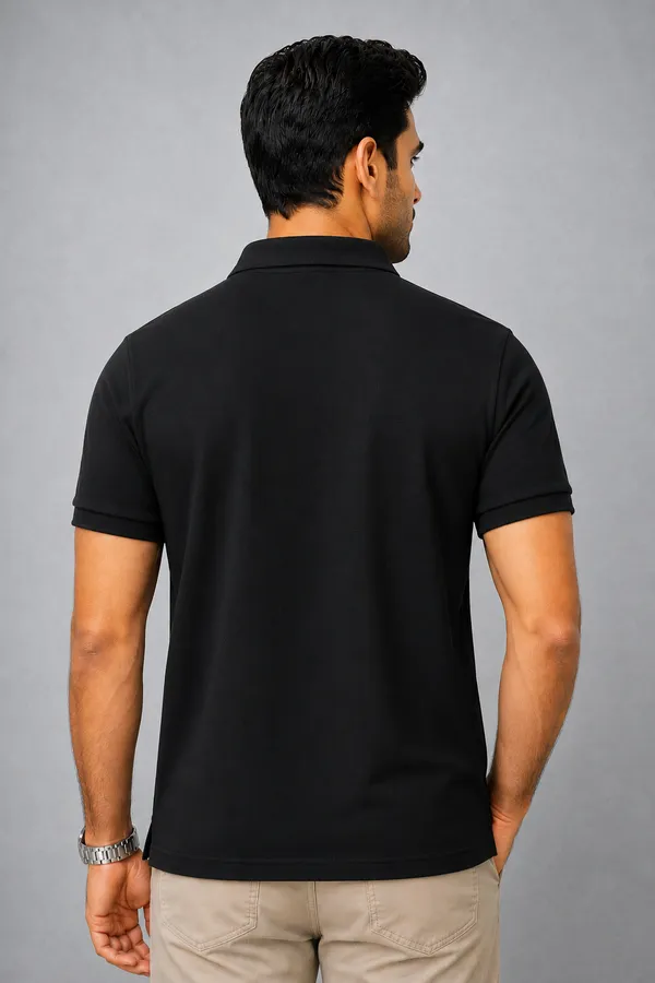 Black_Poly-Cotton_Regular_Fit_Polo_T-Shirt_For_Men