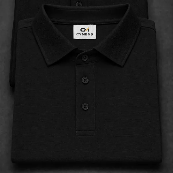 Black_Poly-Cotton_Regular_Fit_Polo_T-Shirt_For_Men