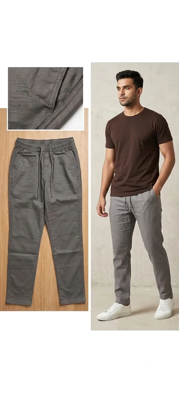 Grey_Linen_Casual_Cargo_Trousers_For_Men