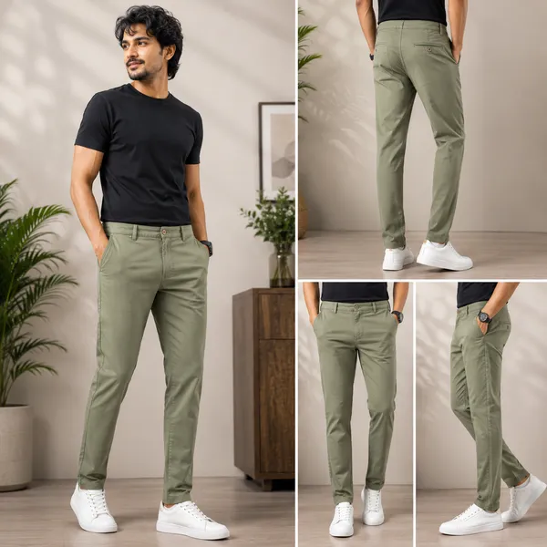 Light_Green_Poly-Cotton_Slim_Fit_Trousers_For_Men