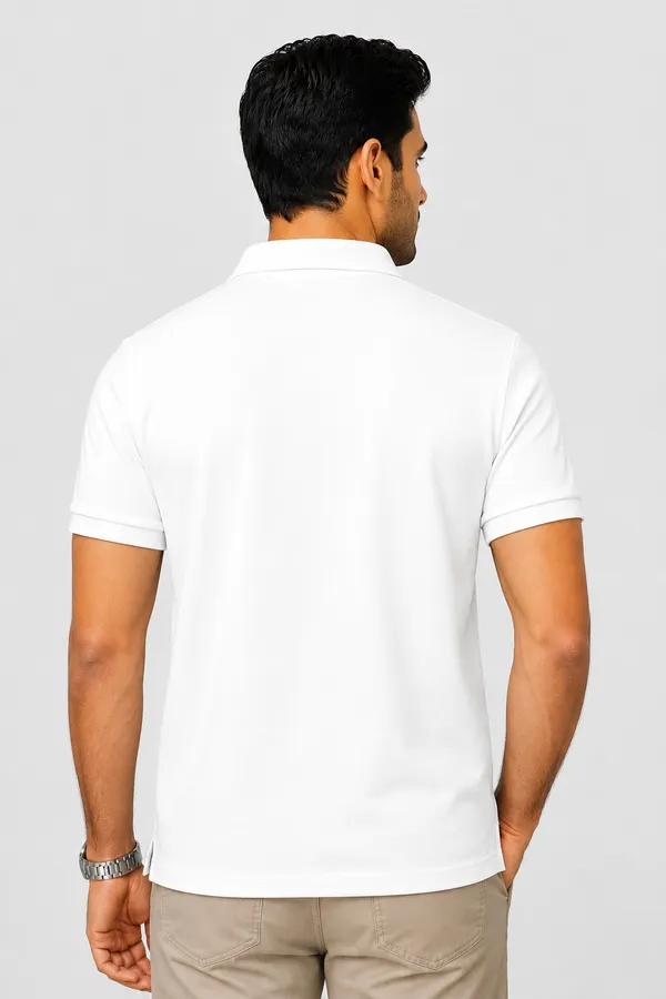 White_Poly-Cotton_Regular_Fit_Polo_T-Shirt_For_Men