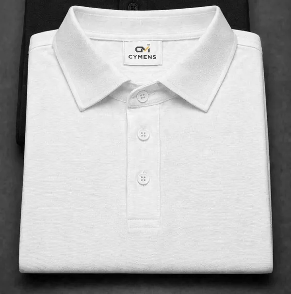 White_Poly-Cotton_Regular_Fit_Polo_T-Shirt_For_Men