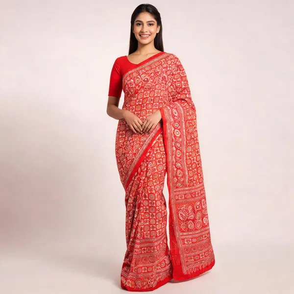 Red_Moss_Saree_For_Women