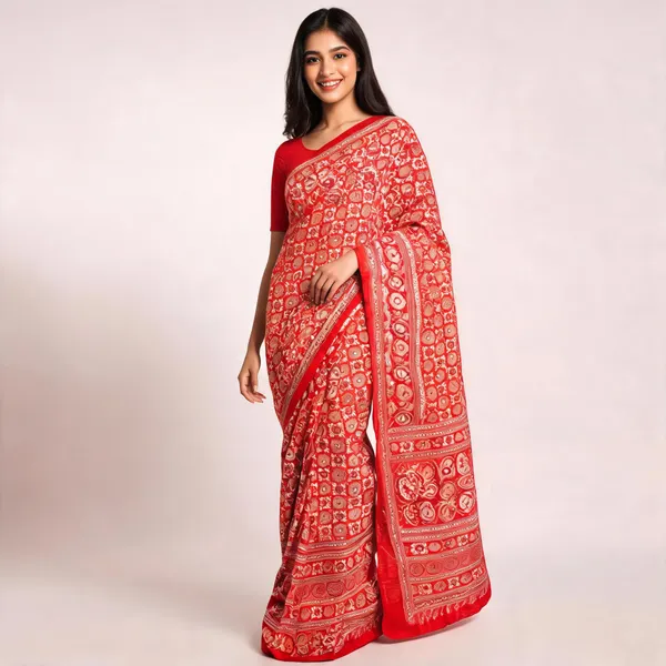 Red_Moss_Saree_For_Women
