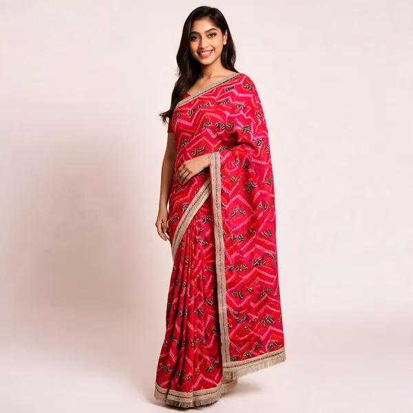 Red_Fandy_Saree_For_Women